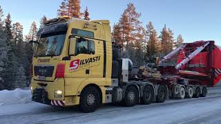 Silvasti Wind turbine towertransport Sweden [upl. by Eimor]