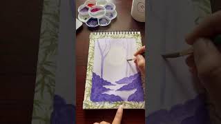 Monochromatic painting art painting watercolorpainting creative watercolor diy monochromatic [upl. by Ailana]