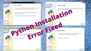 Python Install Errors  Service Pack 1 Error  0x80240017  0x80072efd  0x80070005 [upl. by Llirrehs170]