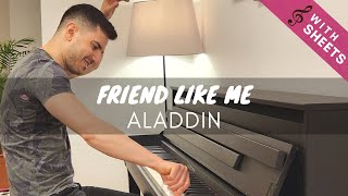 Friend Like Me Aladdin 1992 RagtimeSwing Piano Cover with Sheets [upl. by Mcnair]