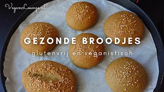 Gezonde broodjes bakken zonder meel en kneden Eiwitrijk Boordevol vezels Glutenvrij en vegan [upl. by Epilif]