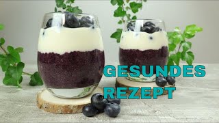 GESUNDES REZEPT ChiaPudding mit Blaubeeren👍Vegan 💯Reteta de budinca de chia cu afine [upl. by Hgielar]