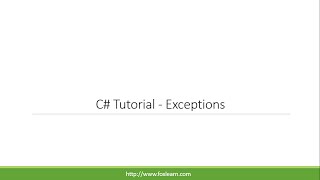 C Tutorial  Exceptions [upl. by Ynnob]