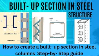 how to create built up section in steel built up section in tension member built up column section [upl. by Sreip]