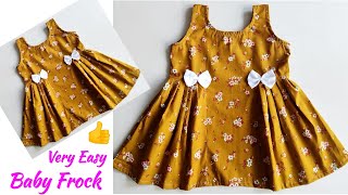 Very Easy Baby Frock Cutting and stitching  Side pleated Baby Frock cutting and stitching [upl. by Previdi]