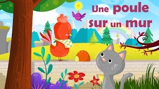 Une poule sur un mur  Comptine avec gestes pour enfants et bébés avec les paroles [upl. by Haiel]