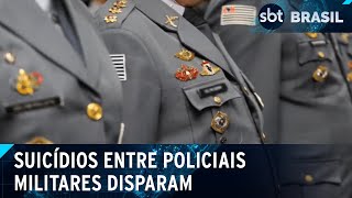 Suicídio entre PMs ultrapassa número de mortes em confrontos  SBT Brasil 110924 [upl. by Danell251]