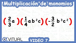 Multiplicación de monomios video 7 [upl. by Aelanna]