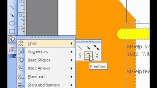 Microsoft Office Publisher 2003 Draw a freeform shape [upl. by Charleen424]