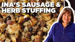 How to Make Inas Sausage and Herb Stuffing  Barefoot Contessa  Food Network [upl. by Eirrotal]