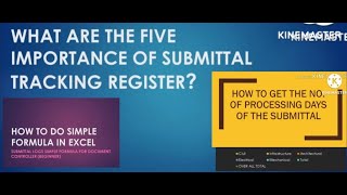 WHAT ARE THE IMPORTANCE OF SUBMITTAL LOG IN A DOC CONTROLLER WORK AND CREATING A SIMPLE FORMULA [upl. by Llertniuq]