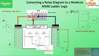 L8 Unity Pro Control Expert Schneider PLC  Converting Relay Diagram to Ladder Program [upl. by Ainesell]