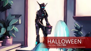 Halloween  Krita Timelapse [upl. by Prudie]