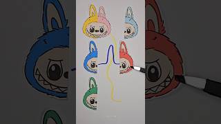 Labubu Color Mix Line Puzzle Challenge shorts viral labubu art [upl. by Audry]