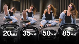 20mm vs 35mm vs 50mm vs 85mm f18 Portrait Lens Guide amp Comparison [upl. by Lexie]