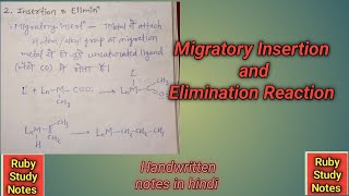 Migratory insertion and Elimination reactions  organometallic chemistry  MSc  Bsc [upl. by Kellia]