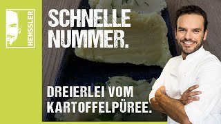 Schnelles Dreierlei vom KartoffelpüreeRezept von Steffen Henssler [upl. by Seadon380]