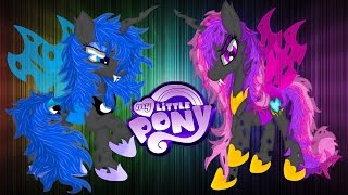 My Little Pony Transforms Princess Luna Celestia and Cadance Changelings  Coloring Book For Kids [upl. by Ellett738]