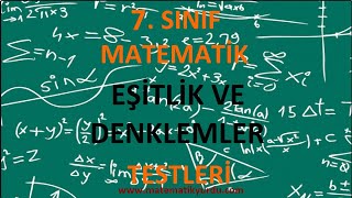 Test 13  Eşitlik ve Denklemler Testi Çözümü 7 Sınıf [upl. by Hayila]