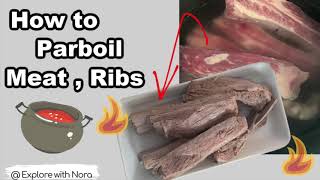 How to parboil meat pork  ribs for clean taste of stew and soup  Explore cooking with Nora [upl. by Cliffes192]