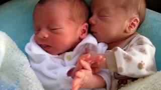 Twins Baby Boys wwwTuckerTwinscom 2  Tucker Twins Cuddly Newborn Moments and First Smiles [upl. by Adebayo]