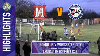 Romulus 2 Worcester City 1 [upl. by Tlevesoor166]