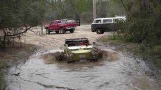 1974 Volkswagen Thing Type 181 and Bus Splashing Mud Off Road Splashing [upl. by Nrev]