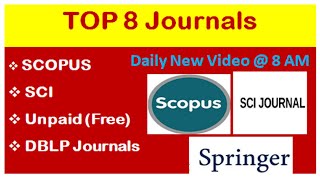 Top 8 Scopus amp SCI Indexed Journals to Publish Paper Research Paper SCI amp Scopus Journals Best [upl. by Ajin]