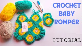 Crochet baby romper tutorial for baby size 3 to 6 months💗👶🧶 [upl. by Ylebmik636]