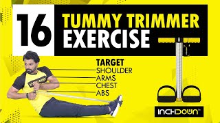 16 TUMMY TRIMMER EXERCISE for men women at home in 2020  Full body workout ABS biceps INCHDOWN [upl. by Misaq557]