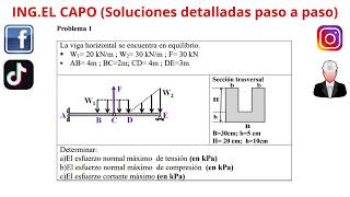 aEl esfuerzo normal máximo de tensión en kPa bEl esfuerzo normal máximo de compresión en kPa [upl. by Klemens38]