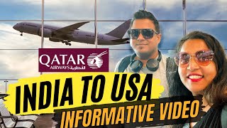 India to USA via DOHA  Qatar Airlines Economy class Food  Overall Experience  Renu Mahajan [upl. by Lirrehs]