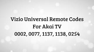 Vizio Universal Remote Codes [upl. by Aynekat750]