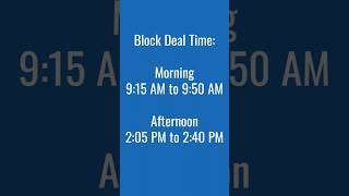 Block Deals Explained  What is trade timing for big trades mutual fund HNI promoters [upl. by Airotcivairam]