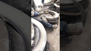 Very sharp knife waste tire cuttingshorts [upl. by Eilahtan]