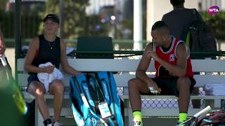 Anisimova and Kyrgios  Indian Wells 2019 Practice [upl. by Obbard]