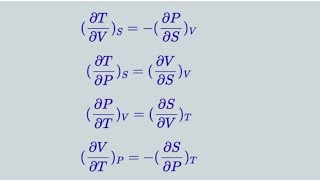 Maxwell s Thermodynamic relations or maxwells equations from thermodynamic potentials with notes [upl. by Adrien]