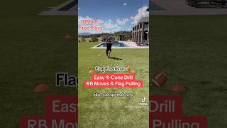 Youth Flag Football Easiest 4Cone Flag Pulling  RB Moves Drill EVER drills flagfootball shorts [upl. by Spillar209]