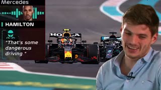 Max Verstappen Reacting To Sergio Perez Defending Lewis Hamilton  AbuDhabi GP  English Subtitles [upl. by Reifel]