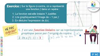 3AC  Maths  Fonction linéaire  exercice 02 [upl. by Hollyanne]