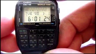 Casio DBC 62 World Time Data Bank Calculator Watch [upl. by Yuhas]