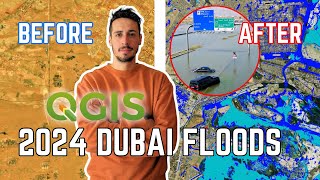 HOW TO USE NDWI TO MAKE A COMPARISON BEFORE AND AFTER THE FLOODS QGIS TUTORIAL  DUBAI APRIL 2024 [upl. by Ennaxxor]