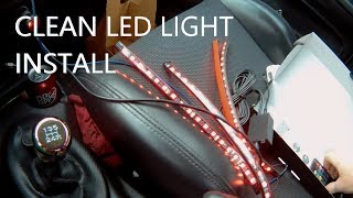 HARDWIRED LED STRIP INSTALL Clean LED strip install in almost any vehicle [upl. by Atilahs]