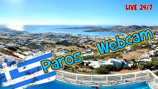 🟦🅻🅸🆅🅴🌞PAROS Island Panorama🏝️Greece🏖️Parikia Παροικιά🧳Ελλάδα🛳️Ferry to Naxos Mykonos Milos Naousa😎 [upl. by Neela]