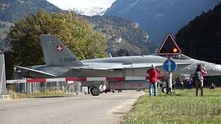 The Spectacular amp Stunning Meiringen Air base in Switzerland as F18 head for AXALP training [upl. by Schechinger]