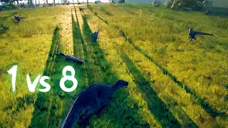 Lone Teno vs 8 Omniraptors  The Isle Evrima  Tenontosaurus Gameplay [upl. by Notnilc]