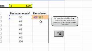 Excel für Einsteiger Formeln kopieren Zellbezüge eine Liste als Tabelle formatieren [upl. by Anyr]