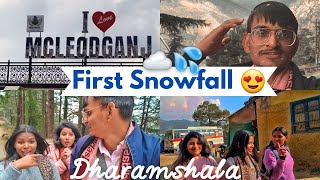 FIRST SNOWFALL EXPERIENCE IN MACLEODGANJ MOUNTAINS OF DHARAMSHALA HIMACHAL PRADESH  MOUNTAIN VLOGS [upl. by Alomeda]