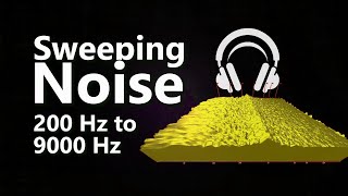 Sweeping Noise 200 Hz to 9000 Hz  Sleep Calm amp Tinnitus Relief [upl. by Neomah468]