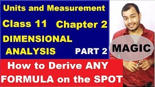 Class 11 Chapt 2 Units and Measurements 02  Dimensional Analysis  Dimensional Analysis part 2 [upl. by Aihtennek]